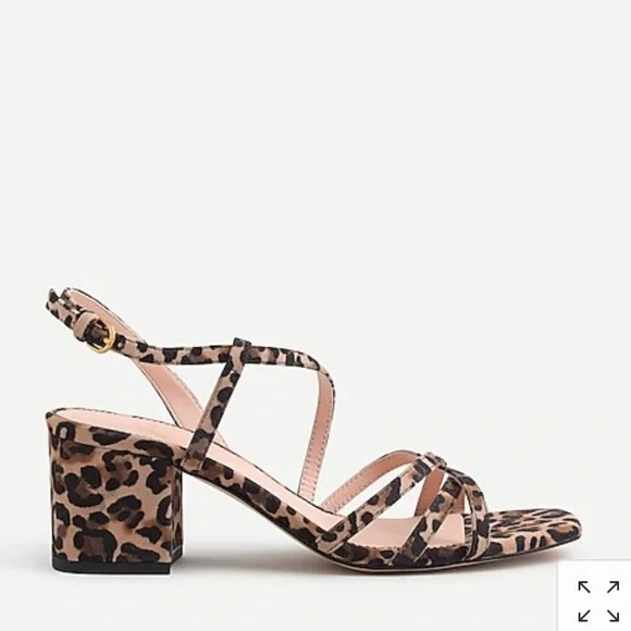 J. Crew NIB Women's Odette Leopard Strappy Sandals - Picture 3 of 3